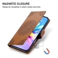 thumbnail image 5 of Leather Case For Google Pixel 9a 6.3",Embossed Totem Wallet With Card Holder,Wristband, Shockproof Kickstand Magnetic Cover,Brown,For Google Pixel 9a, 5 of 7