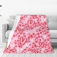 thumbnail image 2 of Pink Doodle Hearts Throw Blanket Soft Warm Flannel Blanket for Girls Women Valentines Day Gifts Blankets for Girlfriend Boyfriend Wife Birthday Decorations Couch Sofa Bed Home 60"x80", 2 of 6