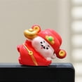 thumbnail image 4 of God of Wealth Figurine, SSNTSY Resin Caishen Statue, Cute 3D Craft Sculpture for Office Desk, Car Dashboard, Indoor Spring Festival Decor, 4 of 4