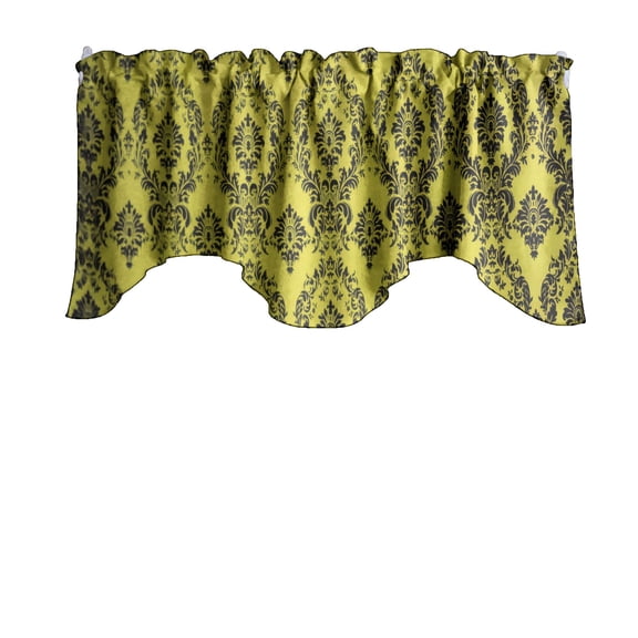 Damask Taffeta Scalloped Valance Curtain Window Treatment Kitchen Home Décor 58" Wide / 20" Tall