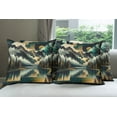 thumbnail image 2 of Ambesonne Lake Throw Pillow Cover Pack of 4, Clouds Mountains Geometric Art, 4 Pcs-40"x40", Teal Earth Yellow Grey, 2 of 5