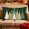 thumbnail image 5 of Christmas Throw Pillow Covers, 12''x20'' Christmas Tree Print Soft Linen Pillow Cases for Christmas Winter Holiday Sofa Bed Decor, 5 of 6