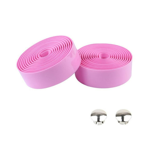 Road Mountain Universal Bicycles Handle Bar made of rubber Tape with Bar-plug Cycling Damping Elastic Grip Shock Absorbing Wraps Tapes Pink