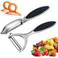 thumbnail image 1 of Pelador de patatas de cocina - Pelador giratorio en forma de Y de acero inoxidable para verduras, zanahorias, frutas, con mango ergonómico antideslizante, 1 of 1