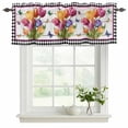 thumbnail image 2 of 2 Pack Valances for Windows, Spring Tulips Window Valances for Living Room/Bedroom/Bathroom, Colorful Flowers Botanical Butterfly Farm Wooden Light Filtering Kitchen Curtain Valance 60"W x18" L, 2 of 9