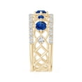 thumbnail image 5 of Angara Natural 0.26 Ct. Blue Sapphire with Blue Sapphire Non Eternity Ring in 14K Yellow Gold for Women (Ring Size: 3), 5 of 11