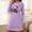 Purple, variant on FDGIU Women's Christmas Nightgown Long Sleeve - Cute Graphic Print Loose Crewneck T-Shirt Dress, Holiday Sleepwear & House Coat