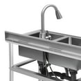 thumbnail image 6 of Stainless Steel Sink 2 Compartment W/ Faucet Commercial Kitchen Sink Floor Standing, 6 of 12