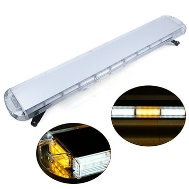 Miumaeov 51inch 96 LED Amber/White Strobe Light Bar Emergency Beacon Warn for Tow Truck Response