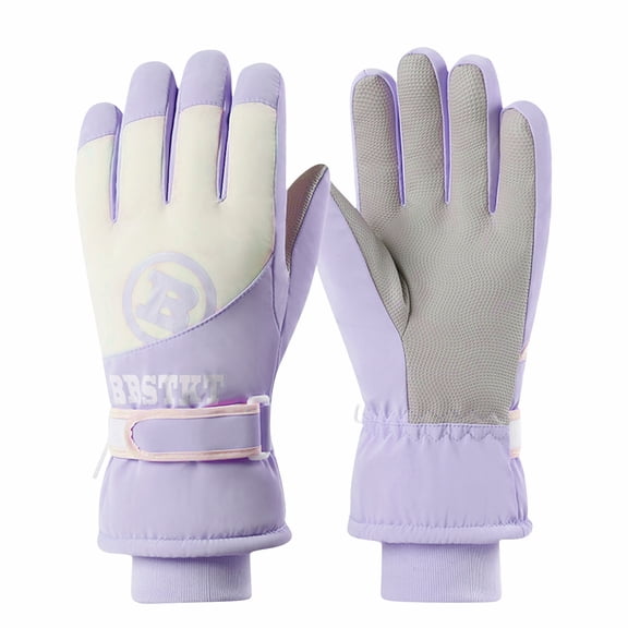 qelini Snow Gloves for Women Touch Screen Waterproof Fleece Lined Mittens Thermal Hand Warmers Gloves for Cold Weather