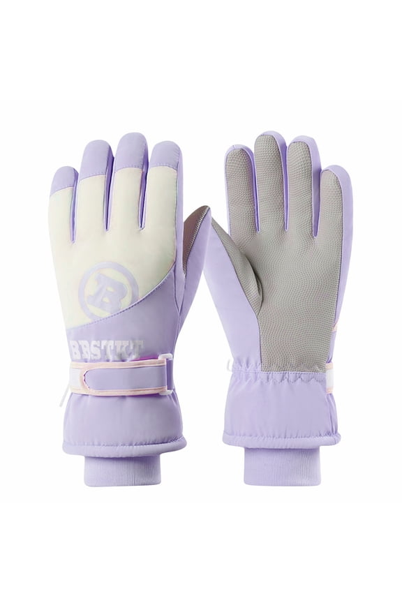 Winter Ski Snow Warm Gloves Women Thermal Warm Winter Gloves Fleece Lined Touch Screen Gloves Waterproof Christmas Gifts Purple