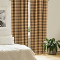 thumbnail image 3 of Ambesonne Brown Plaid Window Curtains, Tartan in Earth Tones, Each 28" W x 95" L, Orange Brown and Sky Blue, 3 of 5