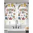 thumbnail image 2 of Children's Day Sheer Curtains 2 Panels Set Cartoon Sun Castle Boat Truck Leather Ball Love Sheer Window Curtains Light Filtering Rod Pocket Voile Drapes for Bedroom Living Room 52"x54", 2 of 9