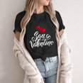 thumbnail image 6 of DWRGQD Valentines Women's T-Shirts Women's Valentine's Day SanValentine Print Round Neck Short-Sleeved T-Shirt Top Valentine's Day Clothing 2025 Romantic Trend Casual Wear L, 6 of 6