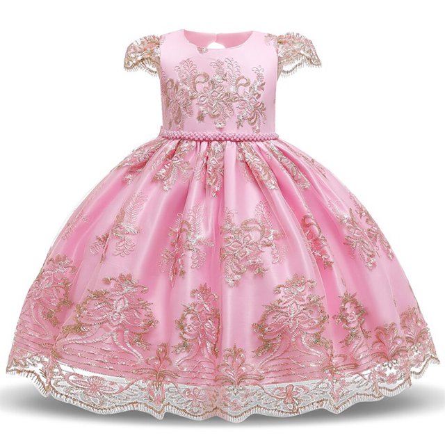 Vestido de fiesta para niñas de flores, vestido de princesa para niña, vestido de boda con lazo, vestidos de desfile para niños, ropa para bebés de 0 a 8 años, cumpleaños 6-9M (etiqueta 70) Gao Jinjia LED