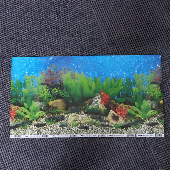 ACDANC 3D Aquarium Background 10 Gallon: Fish Tank Paper Wallpaper - Colorful Decorative Picture Backdrop - Double Sides Decor Sticker Decals