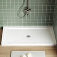 thumbnail image 1 of Shower Base Pan 60x32 Inch - Slip-Resistant Center Drain, White for Bathroom, 1 of 8