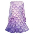 thumbnail image 5 of Purple Mermaid Scales Long Sleeve Dresses For Women Vintage Elegant Party Dress Oversized V-neck Dress S-8XL, 5 of 7