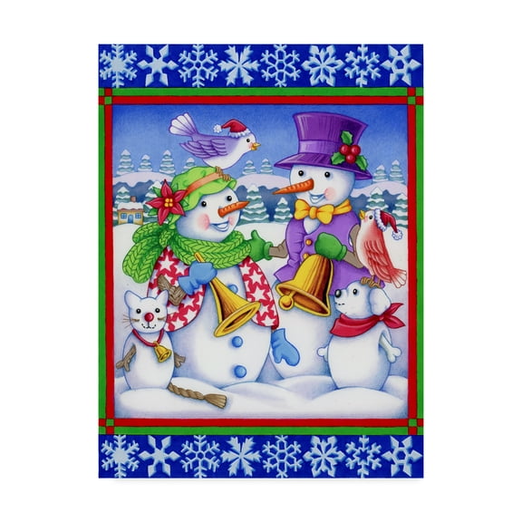 Trademark Fine Art 'Snowmen' Canvas Art by Kimura Designs