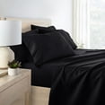 thumbnail image 3 of Twin Extra Long, Black Solid Microfiber 6 Piece Bed Sheet Set, by Noble Linens, 3 of 11