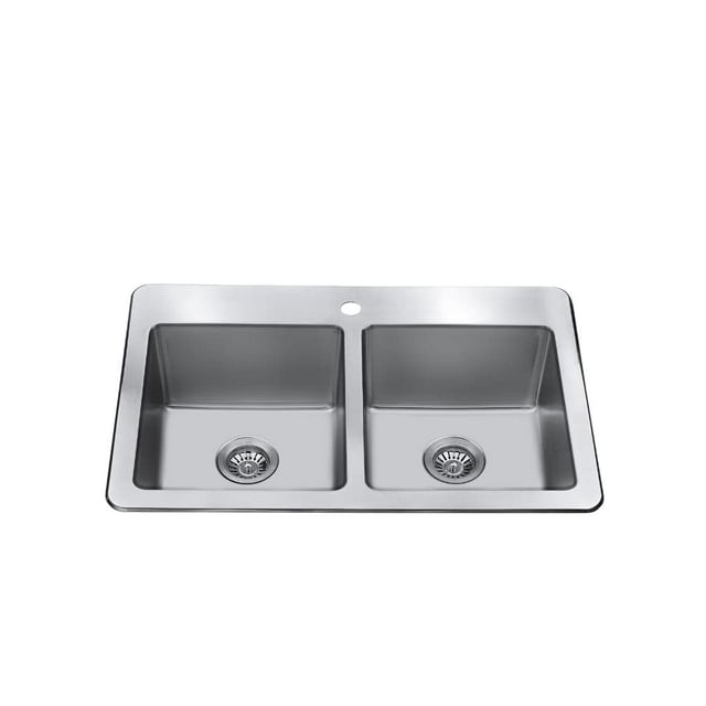 CRAFTX Évier de Cuisine Encastré de 33 Pouces en Acier Inoxydable 1 Trou avec Passoire Profondeur de 9 Pouces