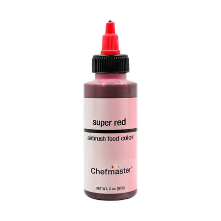 Chefmaster 2-Ounce Super Red Airbrush Cake Decorating Food (Best Red Food Colouring For Red Velvet Cake)