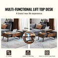 thumbnail image 2 of KFFKFF Elevating Coffee Table, 39.4 in Rectangular Table with Additional Storage Compartments, Adjustable Shelves for Living Room, Brown, 2 of 9