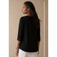 thumbnail image 3 of Jessica London Women's Plus Size Stretch Cotton Lattice Boatneck Tunic, 3 of 5