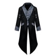 thumbnail image 1 of Disfraz de Halloween para hombre Disfraz de esmoquin retro de longitud media para hombre Pompotops  oipoqjl40186, 1 of 9