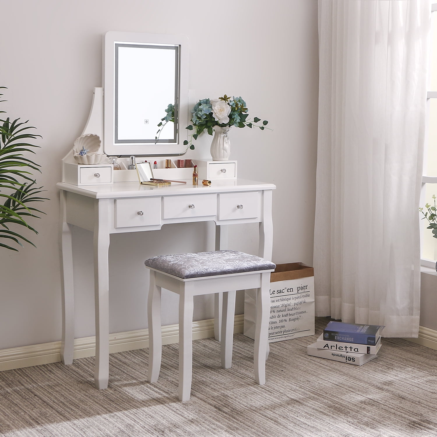 Aditya dressing table set with mirror discount