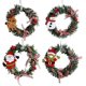 thumbnail image 1 of Coronas navideñas ZHAOCHENG 4 de pino para puerta de entrada decoración navideña interiores exteriores, 1 of 5