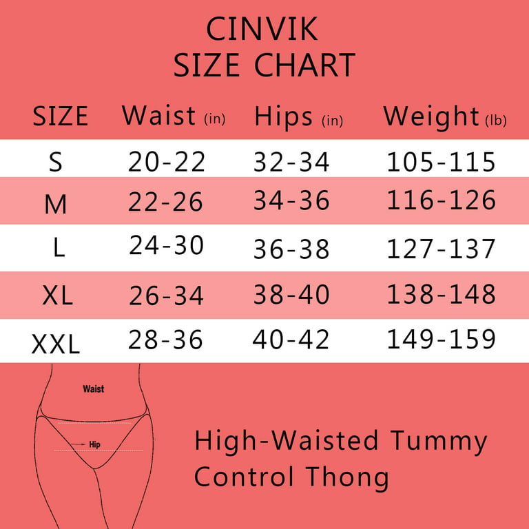 Cinvik Stomach Shapewear Seamless High Waisted Tummy Control Thong Body  Shaper Compression Slimming Underwear 1XL