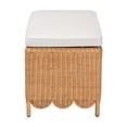 thumbnail image 3 of bali & pari Teresa Bohemian Light Honey Scalloped Rattan Ottoman Bench, 3 of 6