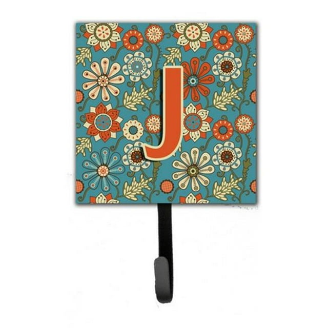 Carolines Treasures CJ2012-JSH4 Lettre J Fleurs Rétro Bleu Laisse et Porte-Clés