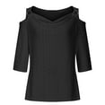 thumbnail image 4 of Women Blouse 3/4 Sleeve Petite, Women Blouses and Tops Fashion for Work Workout Tops for Women Multipack Women Summer Tops With Sleeves Drop Shoulder Longline my orders deals, 4 of 6