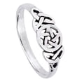 thumbnail image 2 of Triple Goddess Ring 925 Sterling Silver Womens Pagan Pentacle Crescent Moon Band Fantasy Forge Jewelry, 2 of 5