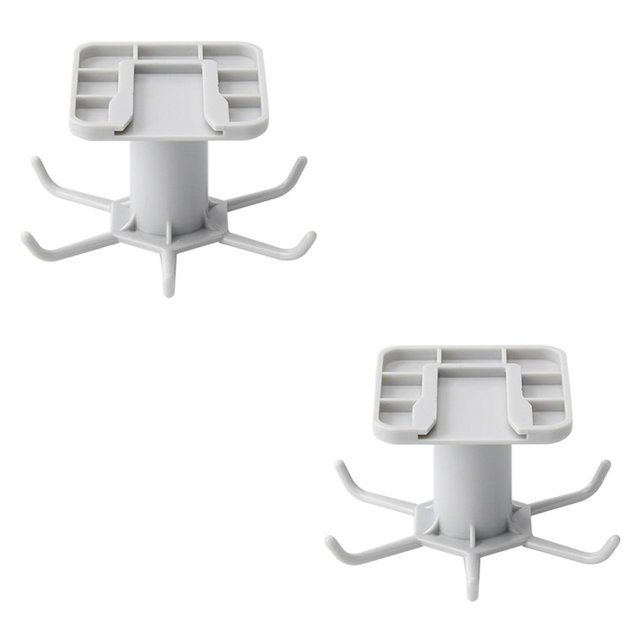 kurtrusly 360 Degrees Rotated Hook Self-adhesive with Hanger Rack 6 Accessory Multi-purpose Hanging Bag Home Ties Hooks Household Gray 2Set