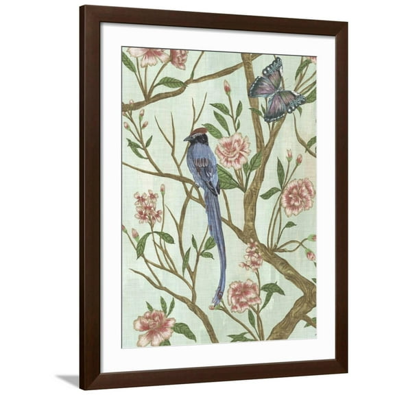 Art.com Delicate Chinoiserie I Art Print by Melissa Wang, Brown Frame Wall Art, 32" x 40"