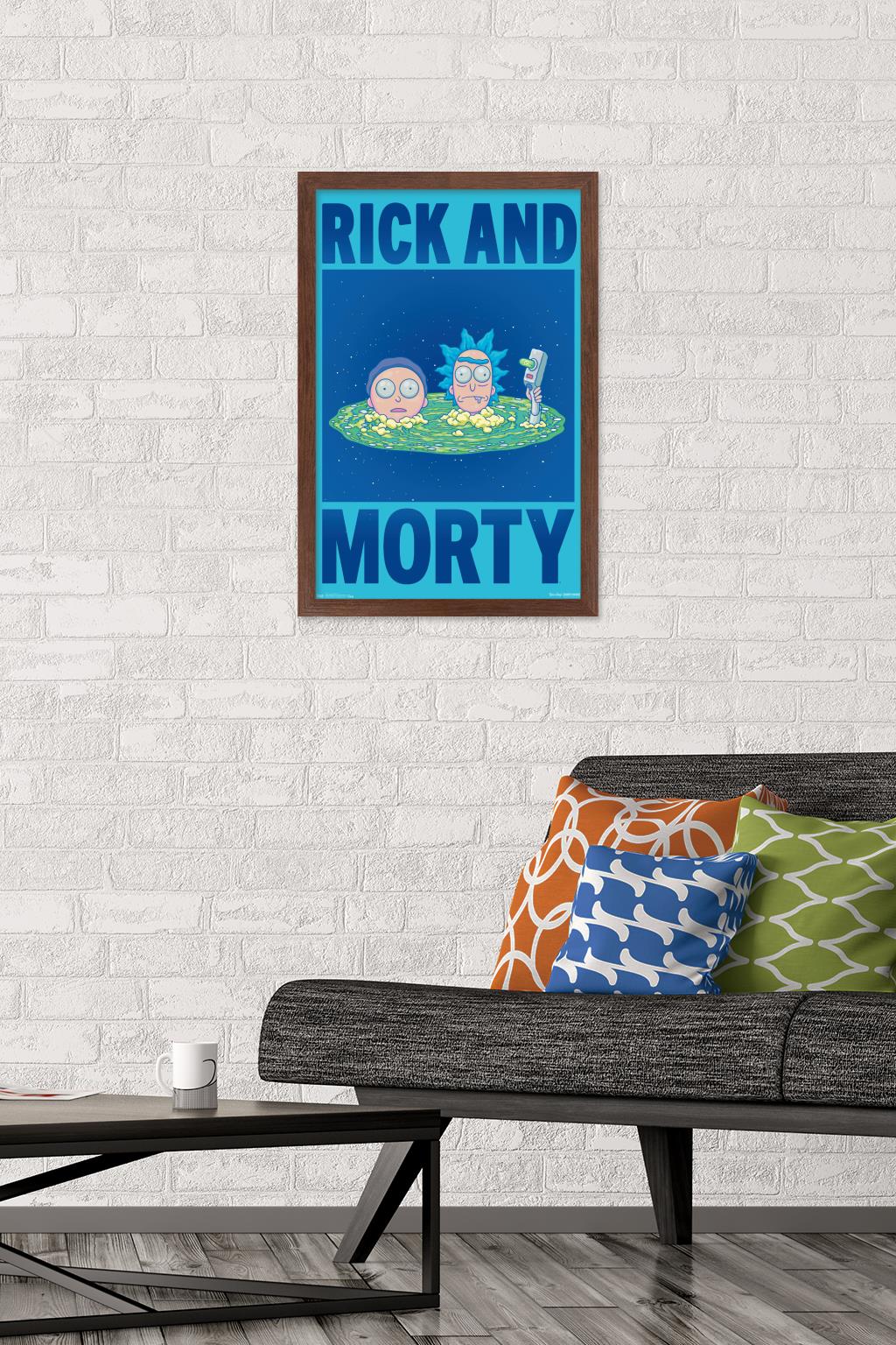 Rick And Morty - Title Wall Poster, 14.725" x 22.375", Framed