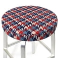 thumbnail image 3 of Balery Red Blue Checked Round Bar Stool Seat Covers Velvet Fabric Adjustable Protects from Scratches and Stains for 14-17 Inch Chair-14 inch, 3 of 7