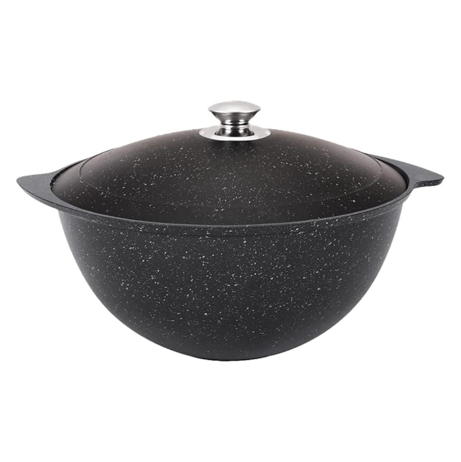 Cooking Pot Kazan for Making Pilaf (non-stick coating) Cookware (9L), Cast-Iron Frying Pan with Glass Lid Cast Iron Asian Cauldron Camping Wok Cooking Pot Kitchen Pot