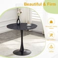 thumbnail image 3 of CQSXDA Round Dining Table 31.5 Inch Circle Tulip Table With Thickened Top & Metal Base Mid Century Modern Bistro Tab，Black+Gery, 3 of 11