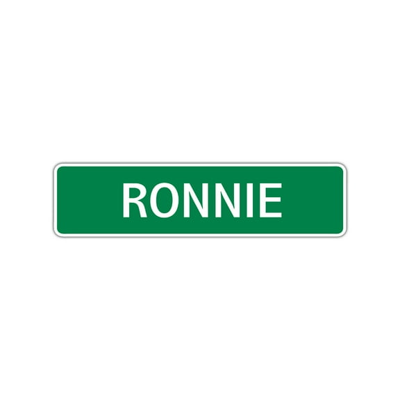 Ronnie Boys Children Name Letter Printed Plaque Decoration Novelty Label Indoor Outdoor Unique Wall Unique Aluminum Metal Sign4"x13.5"