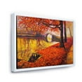 thumbnail image 3 of Designart 'Little Bridge In Deep Orange Autumn Landscape I' Traditional Framed Canvas Wall Art Print, 3 of 5