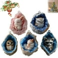thumbnail image 6 of BNNG Animal Acrylic Ornament - 2D Flat Christmas Tree Decoration for Xmas Decor,Cute Owl Animal Figurine Pocket Sculpture Reiki Spiritual Home Office Room Desk Decor Gifts for Women Men, 6 of 9