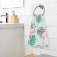 thumbnail image 5 of Flamingo Tropical Leaves Pattern Bath Towel 100% Cotton Soft Thick High Absorbency Hand Face Towel Single Pack 16x28in, 5 of 7