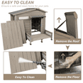 thumbnail image 6 of PETSCOSSET Wooden Dog House with Porch, All-Weather Pet House with Openable  Asphalt Roof, Gray, 6 of 9