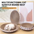 thumbnail image 5 of Halloween+Sale+Clearance Cat Scratcher Cardboard, Oval Cat Scratch Pad Bowl Nest for Indoor Cats, Round Cat Scratching Board Corrugated Lounge Cat Bed, Furniture Protector for Couch(Khaki, Large), 5 of 6