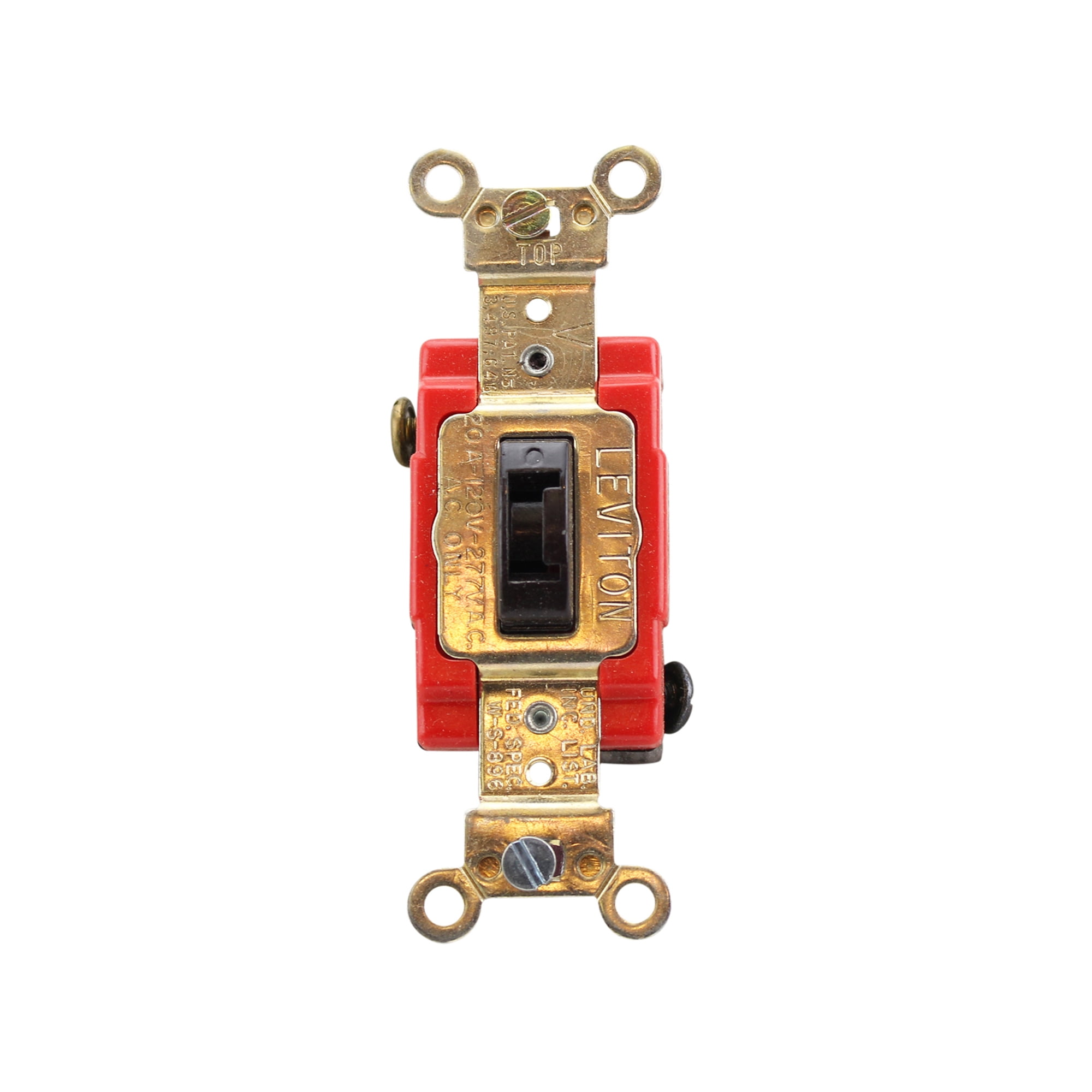 Leviton 1223L Toggle 3Way AC Quiet Switch 20A 120/277V, Brown (10