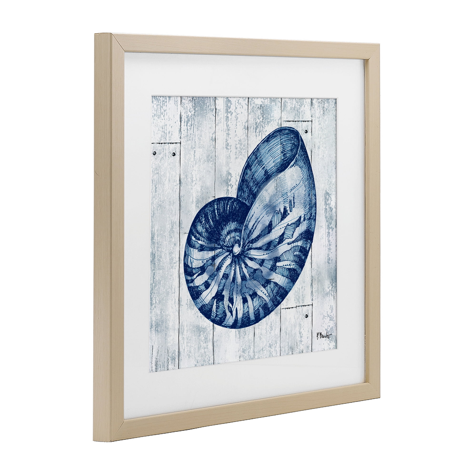 Stupell Industries Coastal Timberland Nautilus Birch Framed Print Under Glass, design by Paul Brent